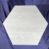 Travertine coffee table with steel base