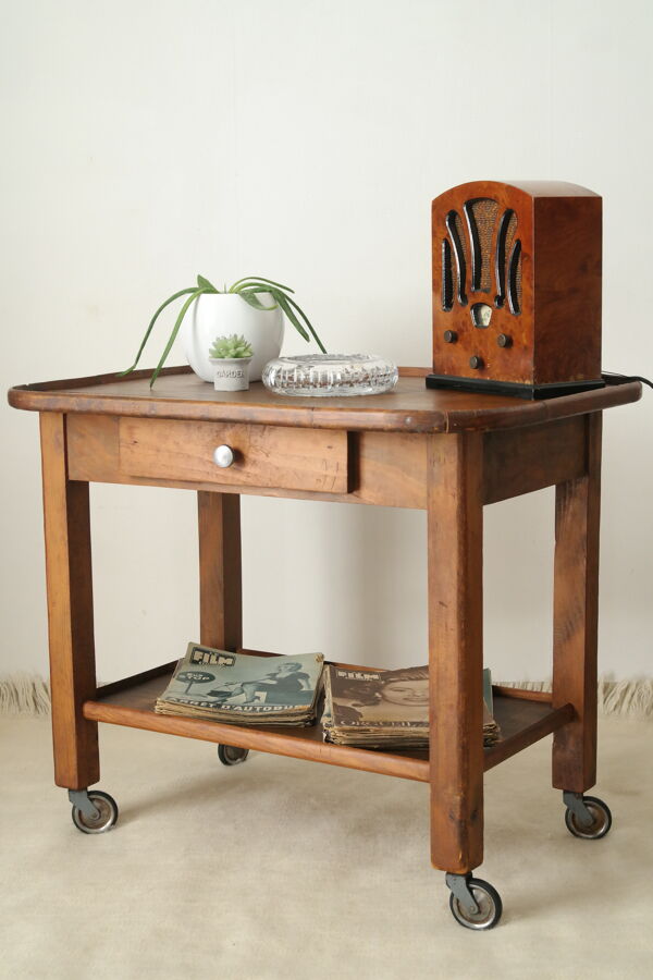 table d'appoint en bois vintage