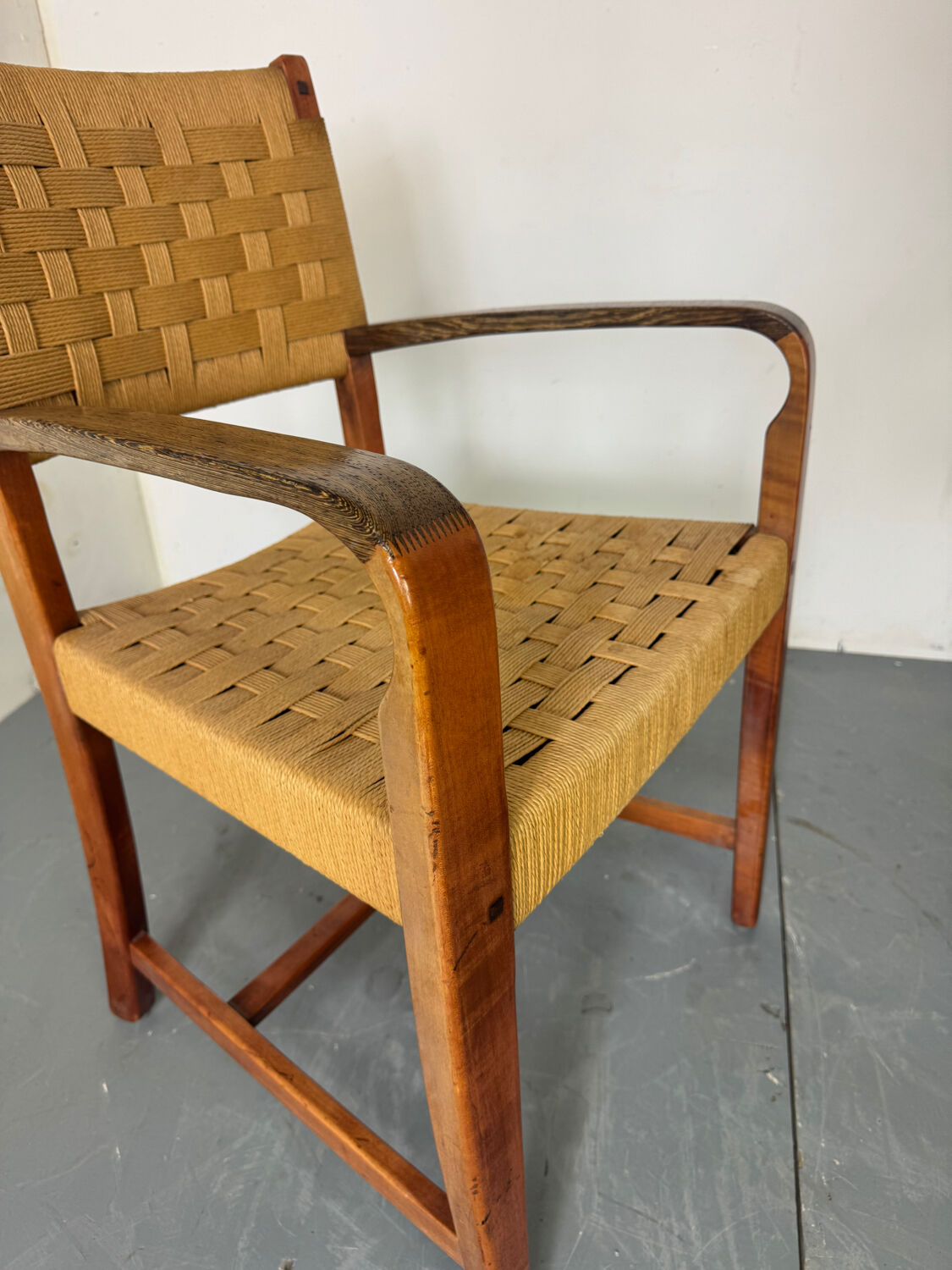 High quality Scandinavian Style Wood and Rope Armchair, 1970s