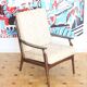 Fauteuil relax vintage en bois de style scandinave, 1950