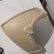 Pair of Art Deco corner wall lights in plaster and acid-etched glass, 1930s.