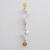 Pair of Modern Italian Murano Glass Green Water and Brass Wall Sconces
