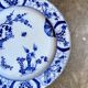 Round Creil and Montereau dish in blue earthenware, "Japan" service circa 1895