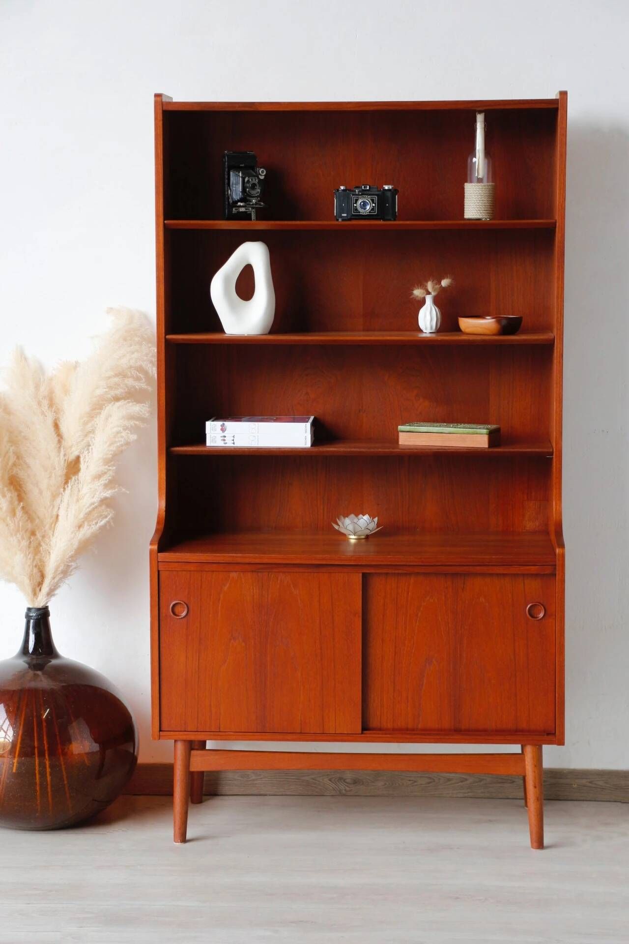 Bibliothèque scandinave vintage en teck – années 60