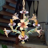 Flower chandelier painted sheet metal