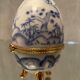 Porcelain egg box with Japan decoration gilded metal frame