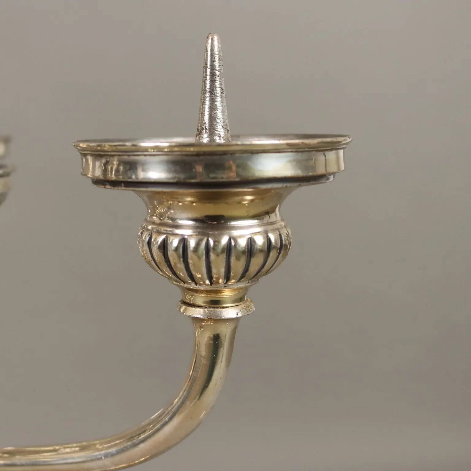 Pair of antique silver-plated candelabra, Italy, 20th century