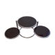 Round coffee table 3 black tempered glass trays