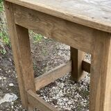 Brutalist table with 1 drawer, stripped oak.