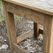 Table brutaliste à 1 tiroir chêne décapé