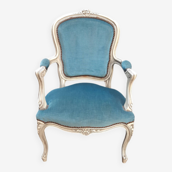 Louis XV duck blue armchair