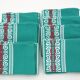 7 green cotton napkins - Basque Country France - vintage 60s