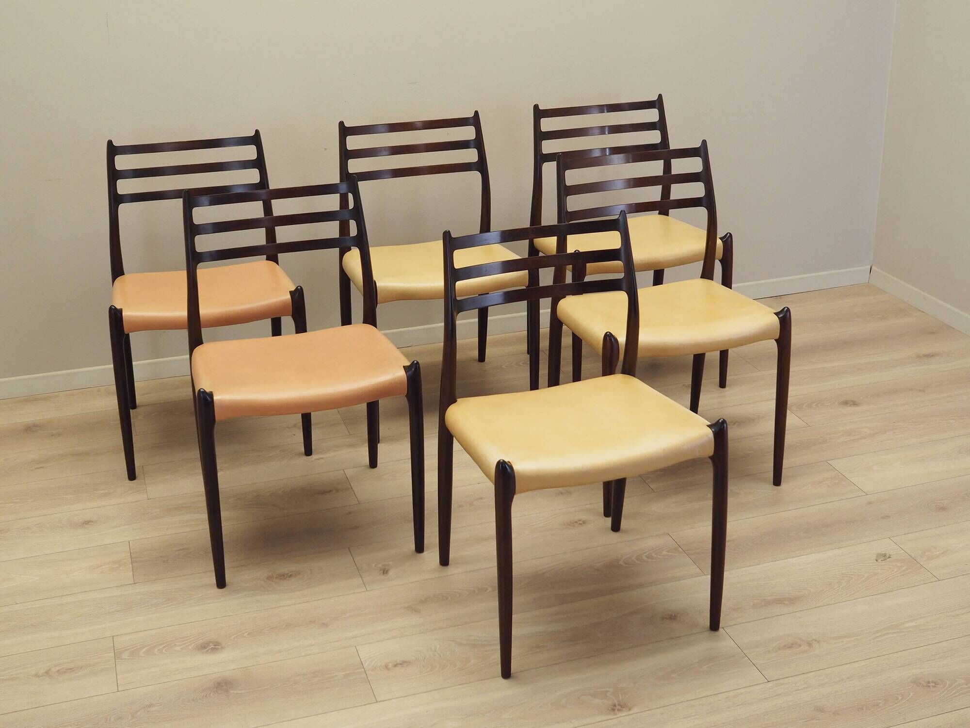 Set of six mahogany chairs, Danish design, 1960s, designer: Niels Otto Møll
