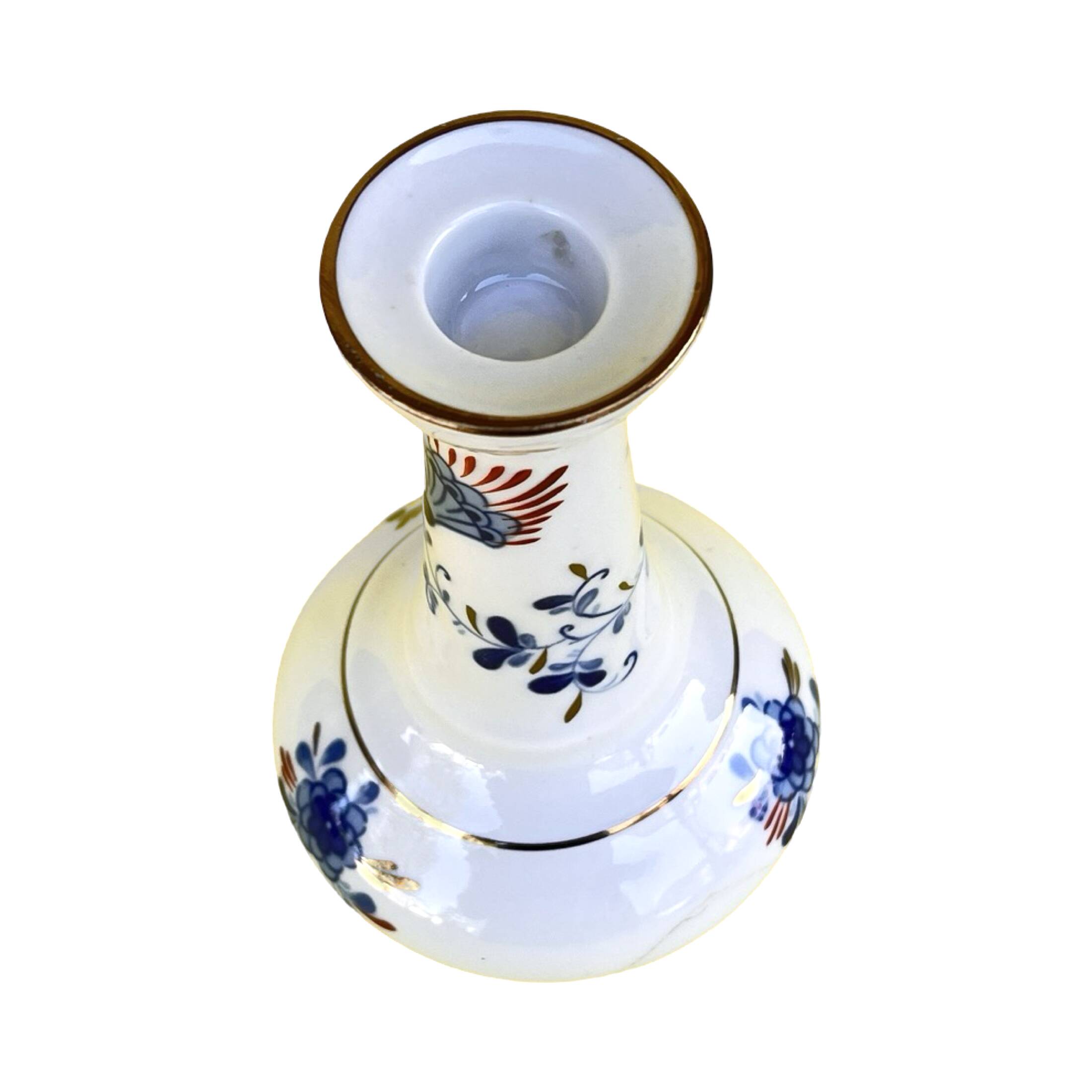 Porcelain cobalt candle holder Wallendorf 1762, Germany 1970s.