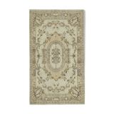 Handwoven one-of-a-kind anatolian beige carpet 160 cm x 271 cm