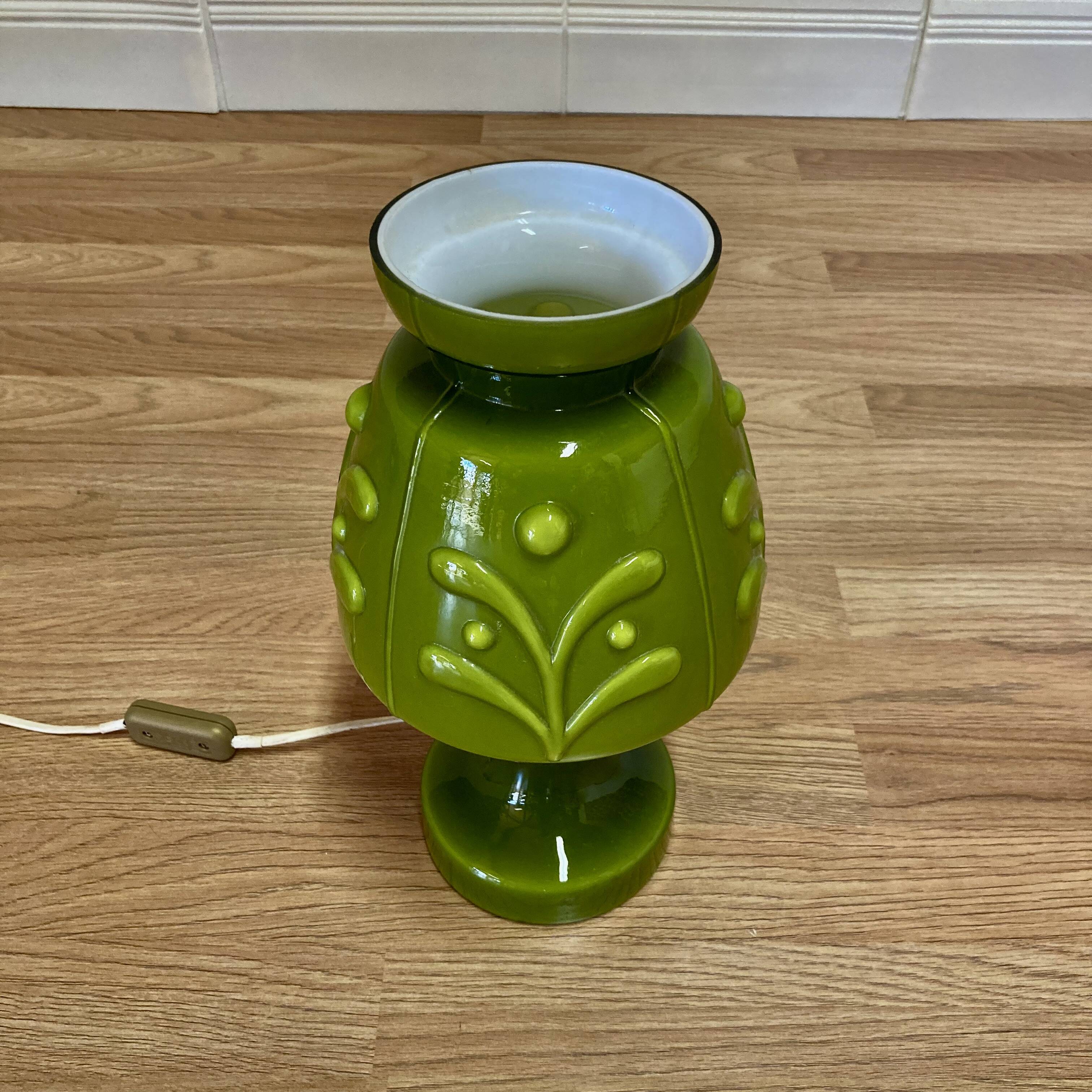 Large glass lamp Scandinavian design 1950.