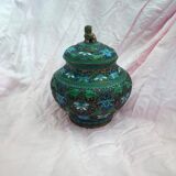 Pot covered in enamelled bronze