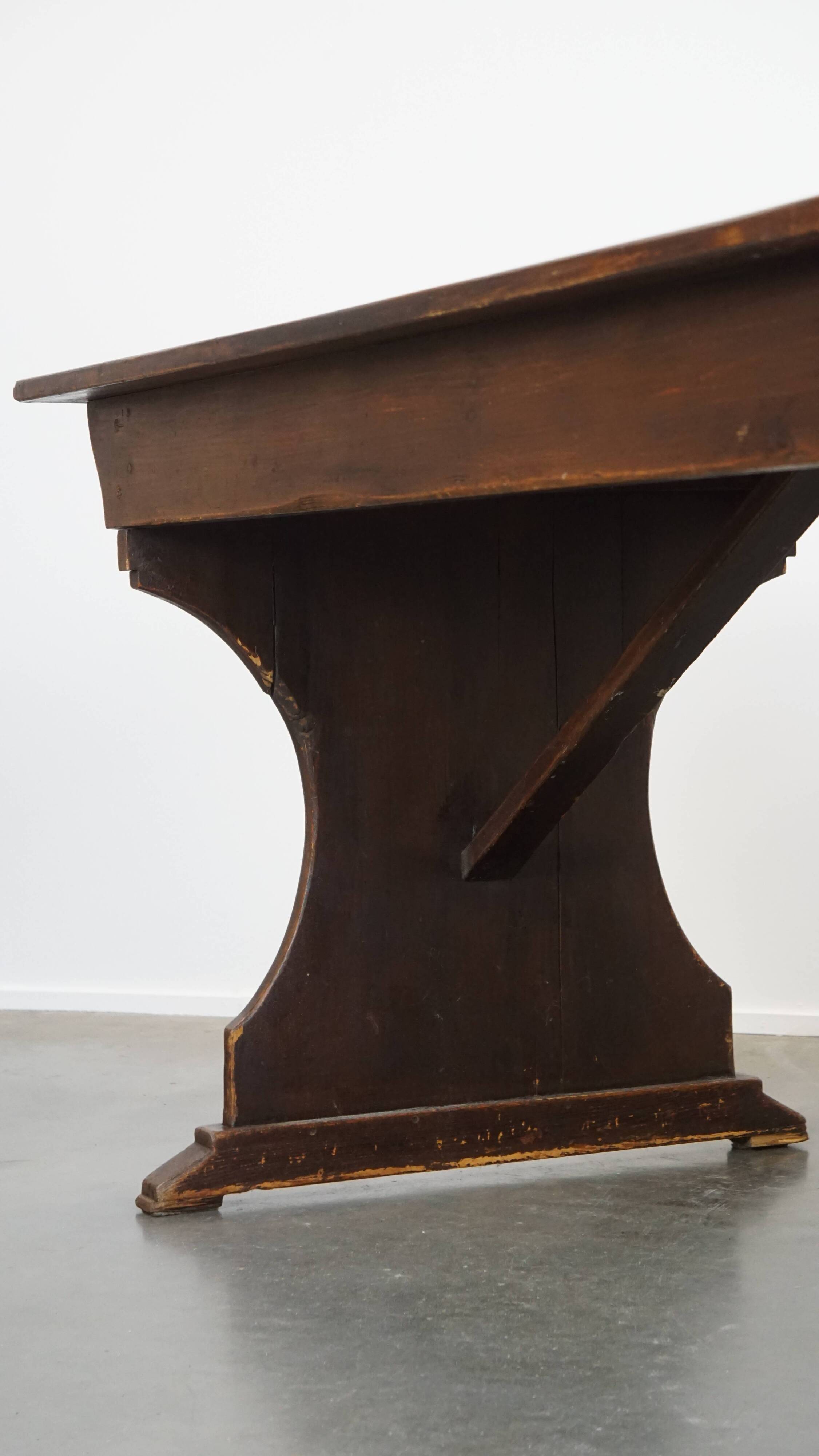 19th-century English pine monastery table.