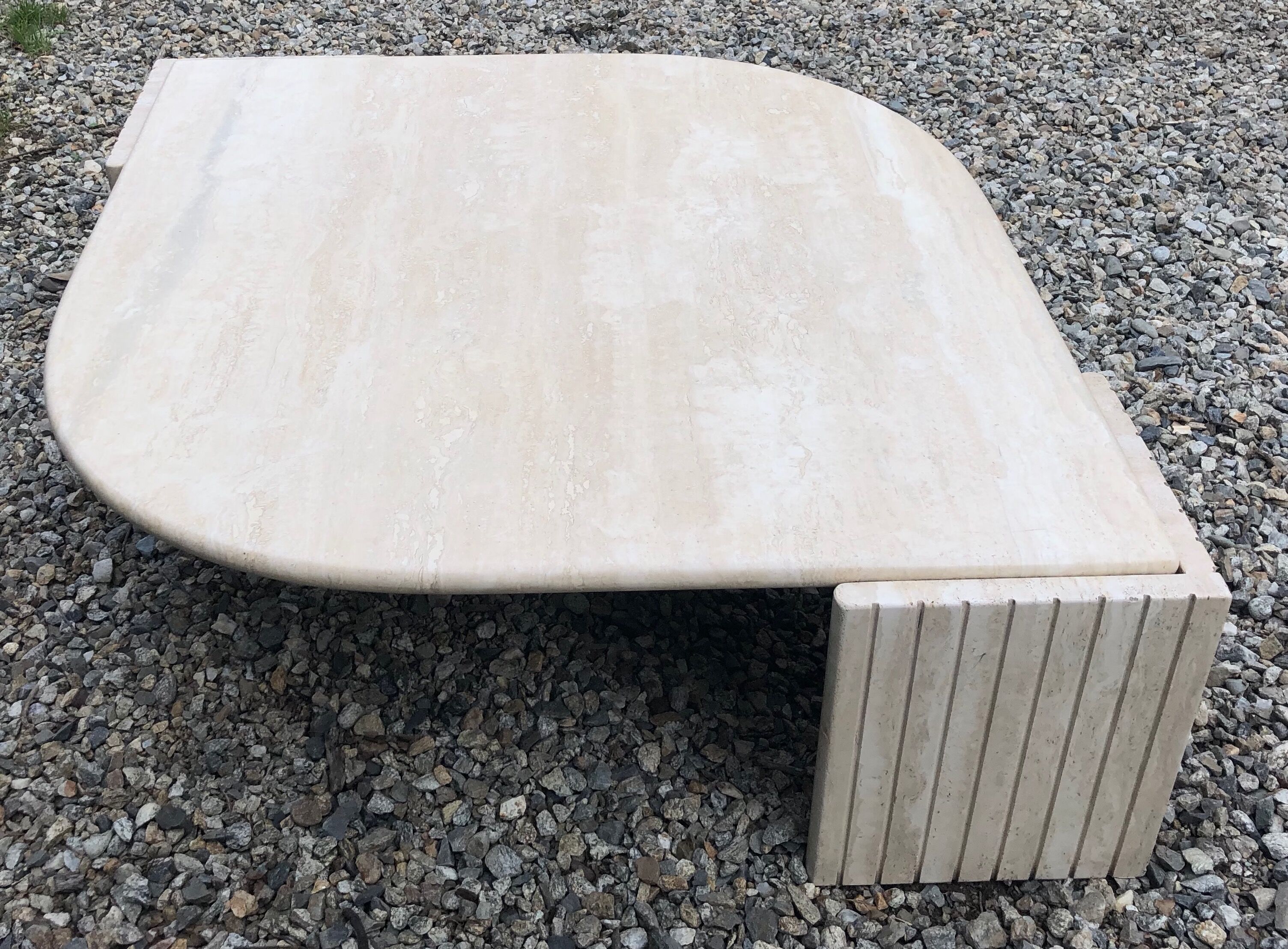 Design coffee table in 70s travertine
