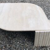 Design coffee table in 70s travertine