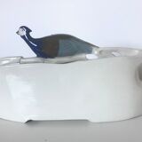 Letter door in earthenware topped with a peacock