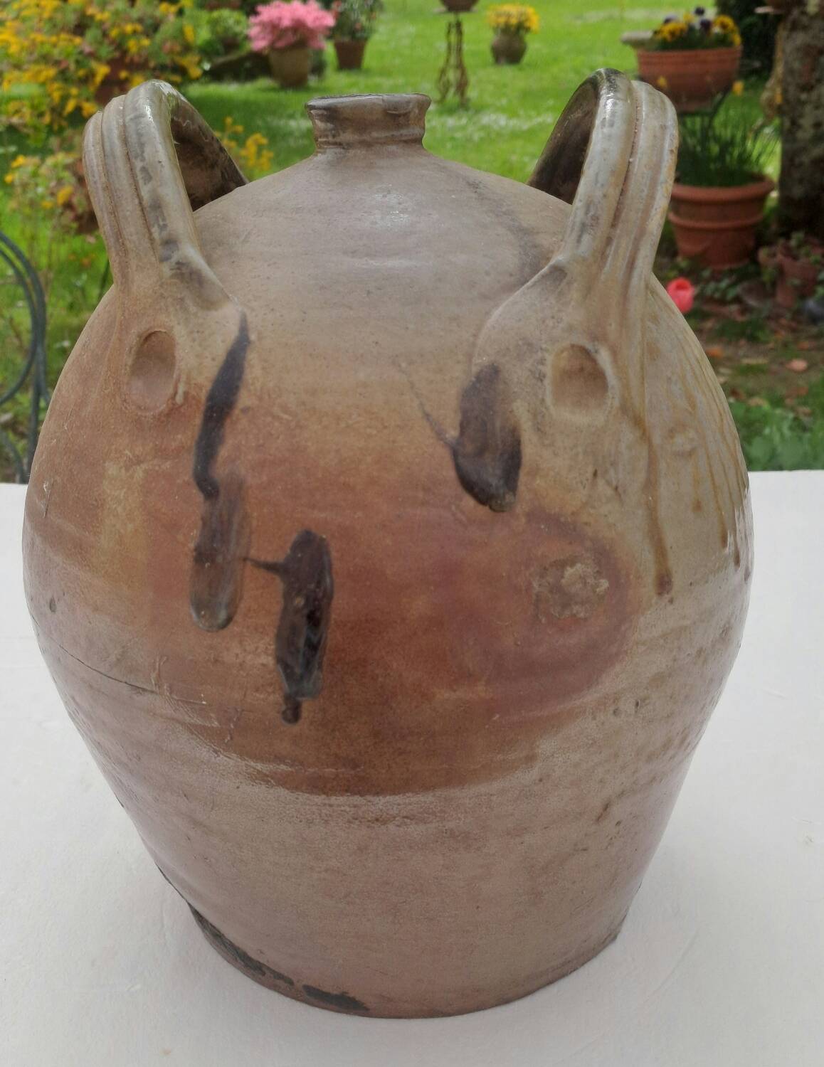 Glazed stoneware jug