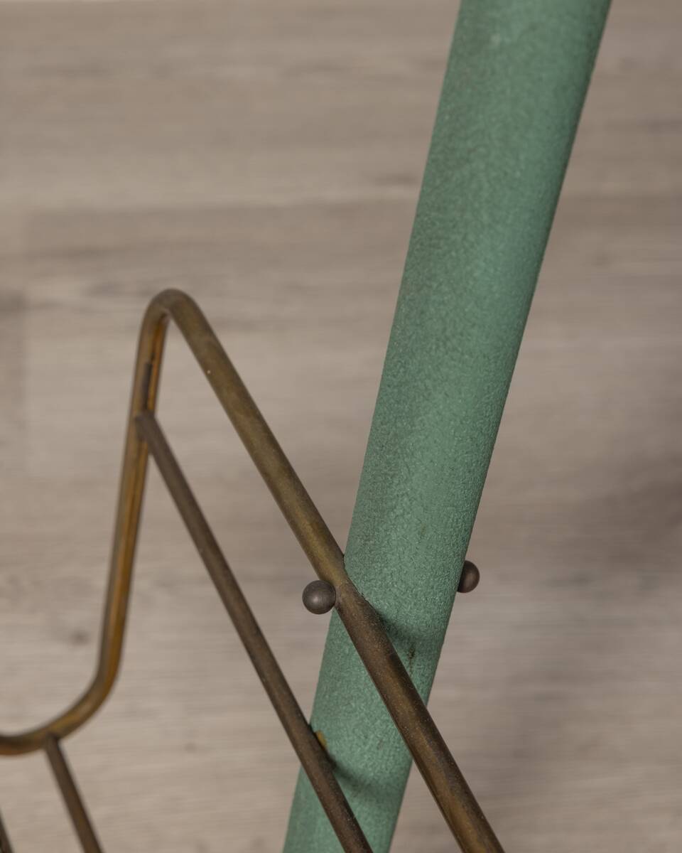 Vintage 1950s coffee table with lamp and magazine rack Italian design