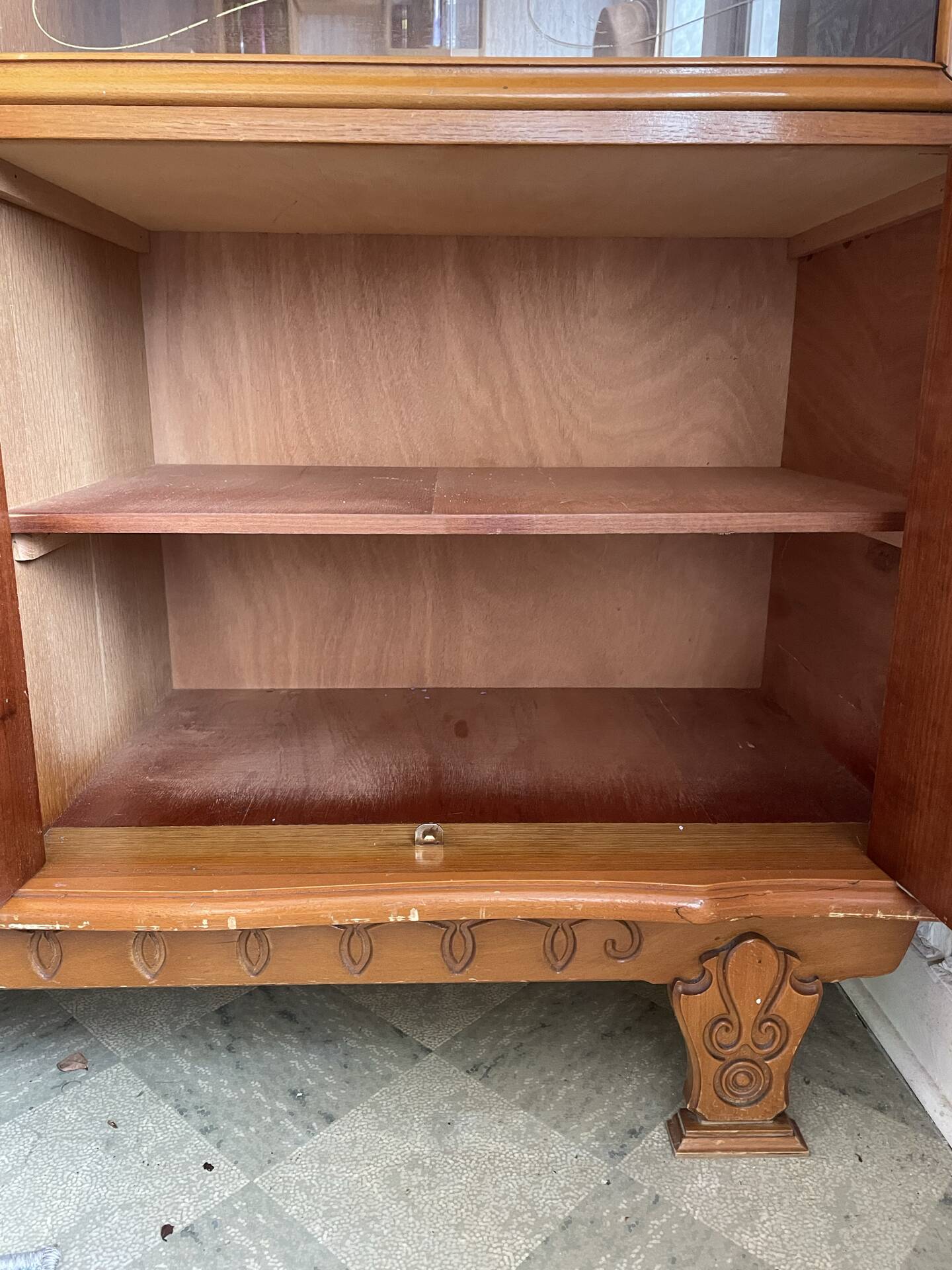 Vintage Oak Bookcase & Display Cabinet