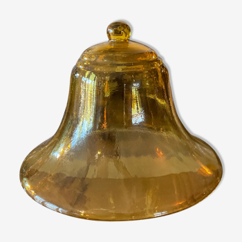 Yellow amber glass bell.old