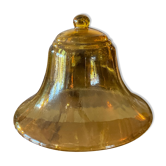 Cloche en verre ambre jaune ancien