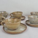 6 Pierre Lion stoneware cups
