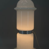 White glass floor lamp, czechoslovakia, 1970s