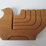 Wooden Swedish design 1970s candle holder (5 candles)  designed by Carl Nelson for Ta i Trä, Uppsala