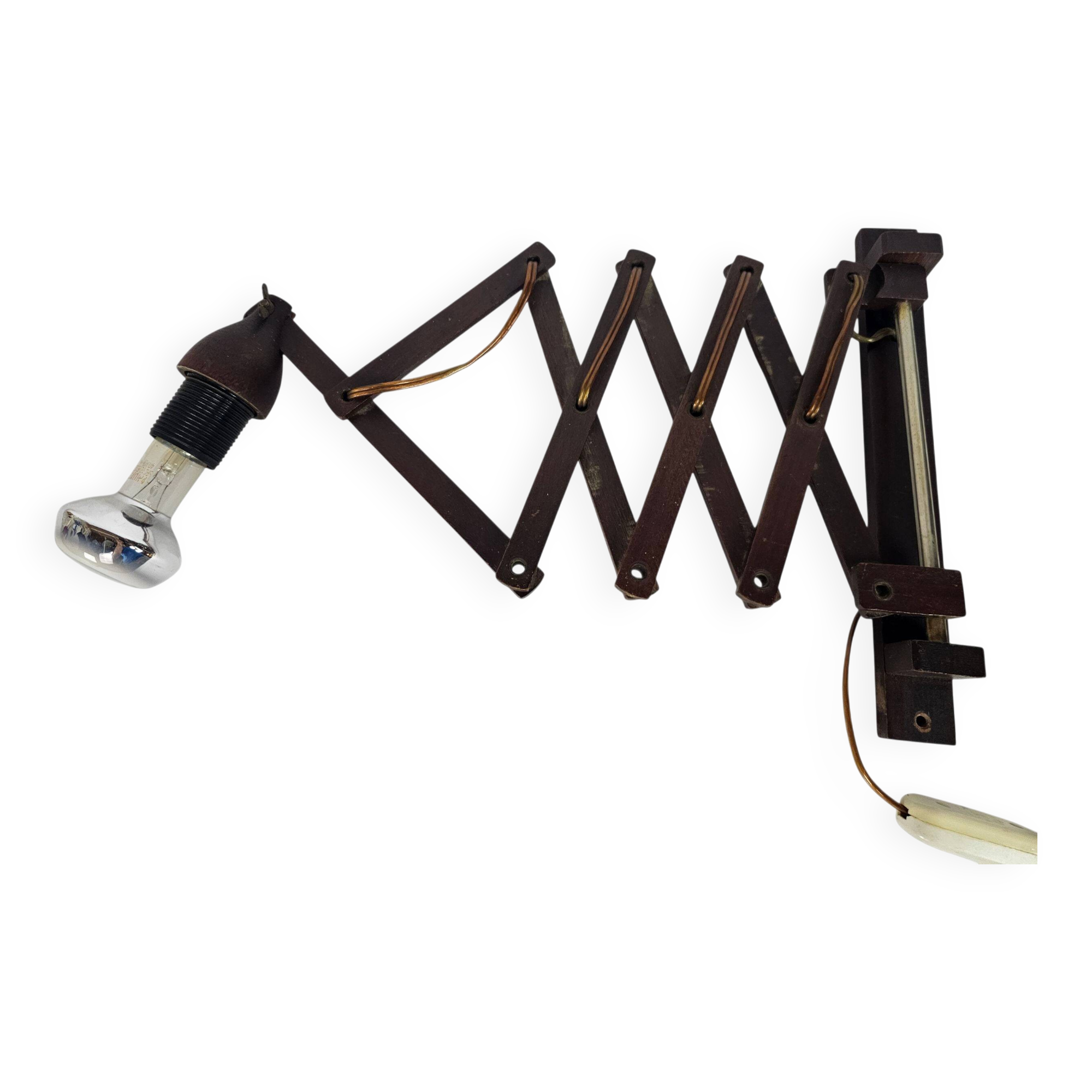 Scissor lamp | Harmonica lamp | wall lamp | vintage | Teak | 70's |