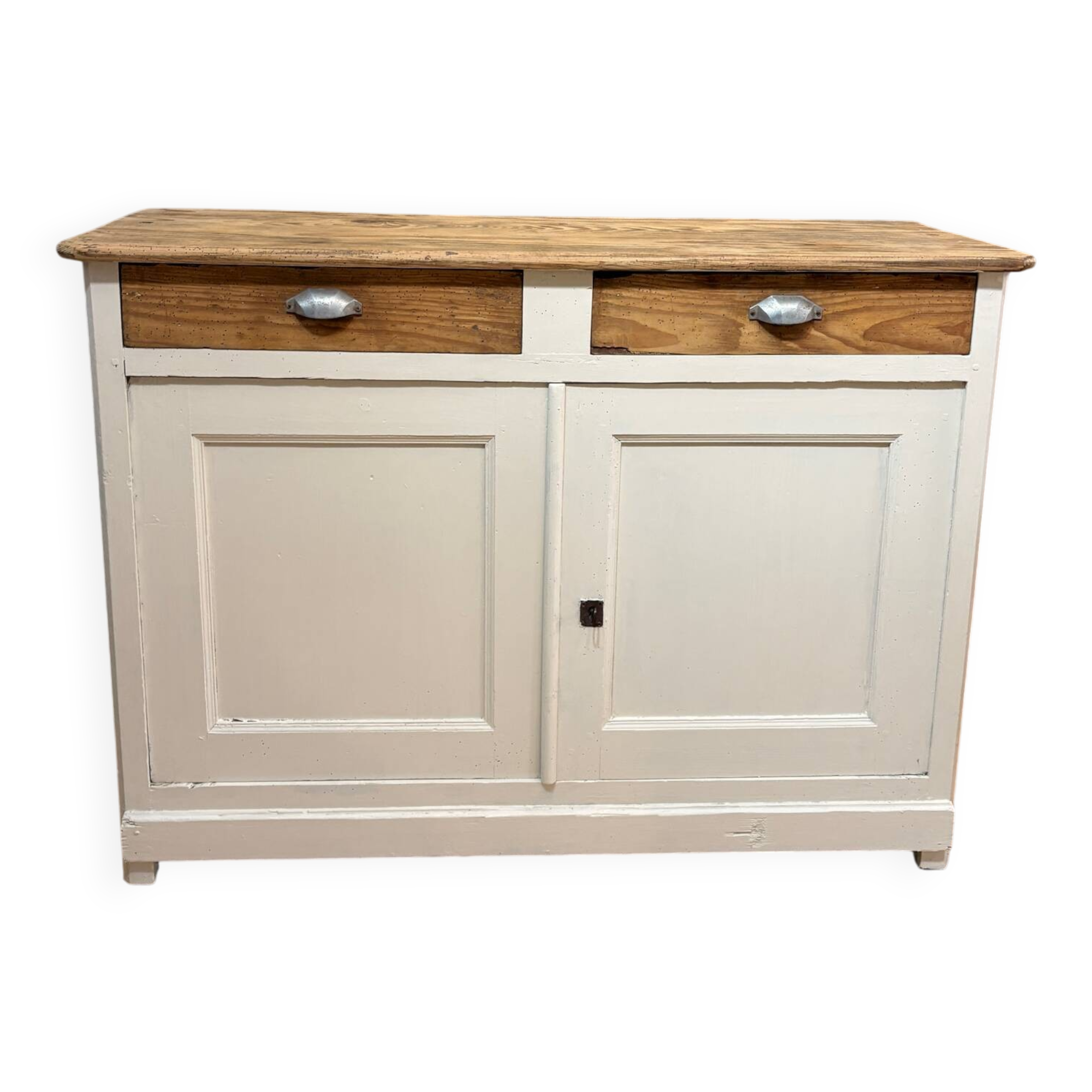 Rustic wooden and paper Parisian buffet