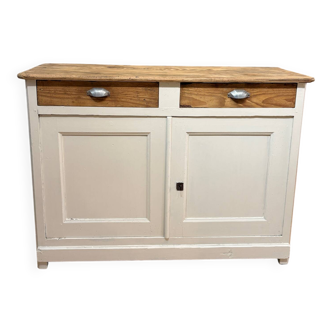 Rustic wooden and paper Parisian buffet