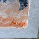 Large oil on canvas Marino Scardigli (1921-2005) - Tuscan landscape 124x94 cm