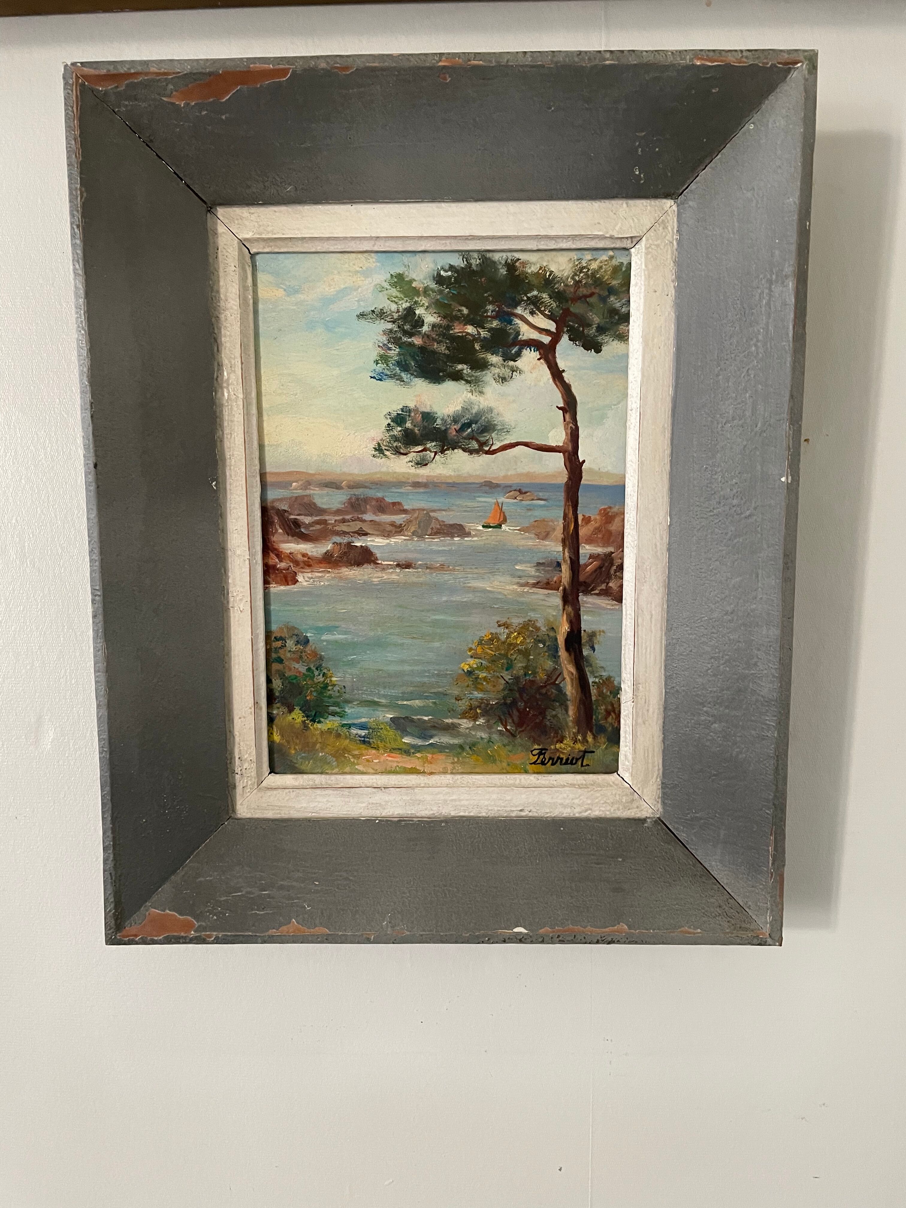 Old seaside painting