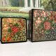 6 under glass decorated with flowers