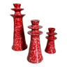Set de bougeoirs en céramique tamegroute rouge