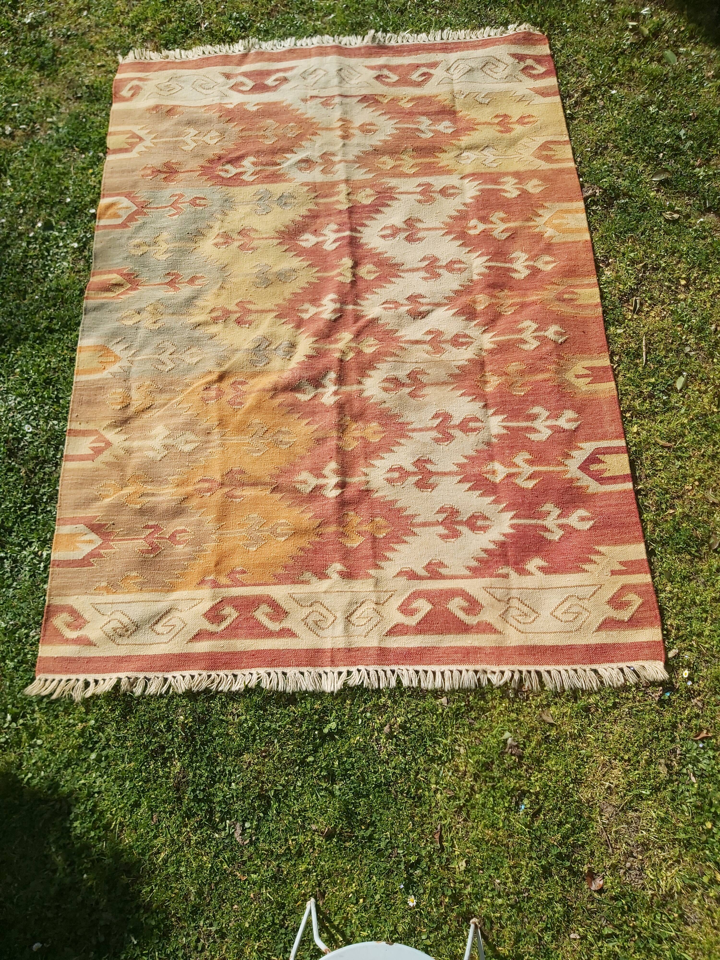 Hand-woven Kilim Années 60 années 70