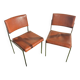 Duo de chaises vintage Skaï marron