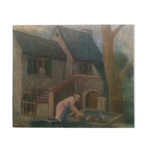 Tableau peinture ancienne - 1954