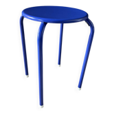 Tabouret en métal bleu Klein