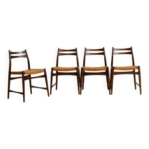 Suite de 4 chaises cannées - scandinaves