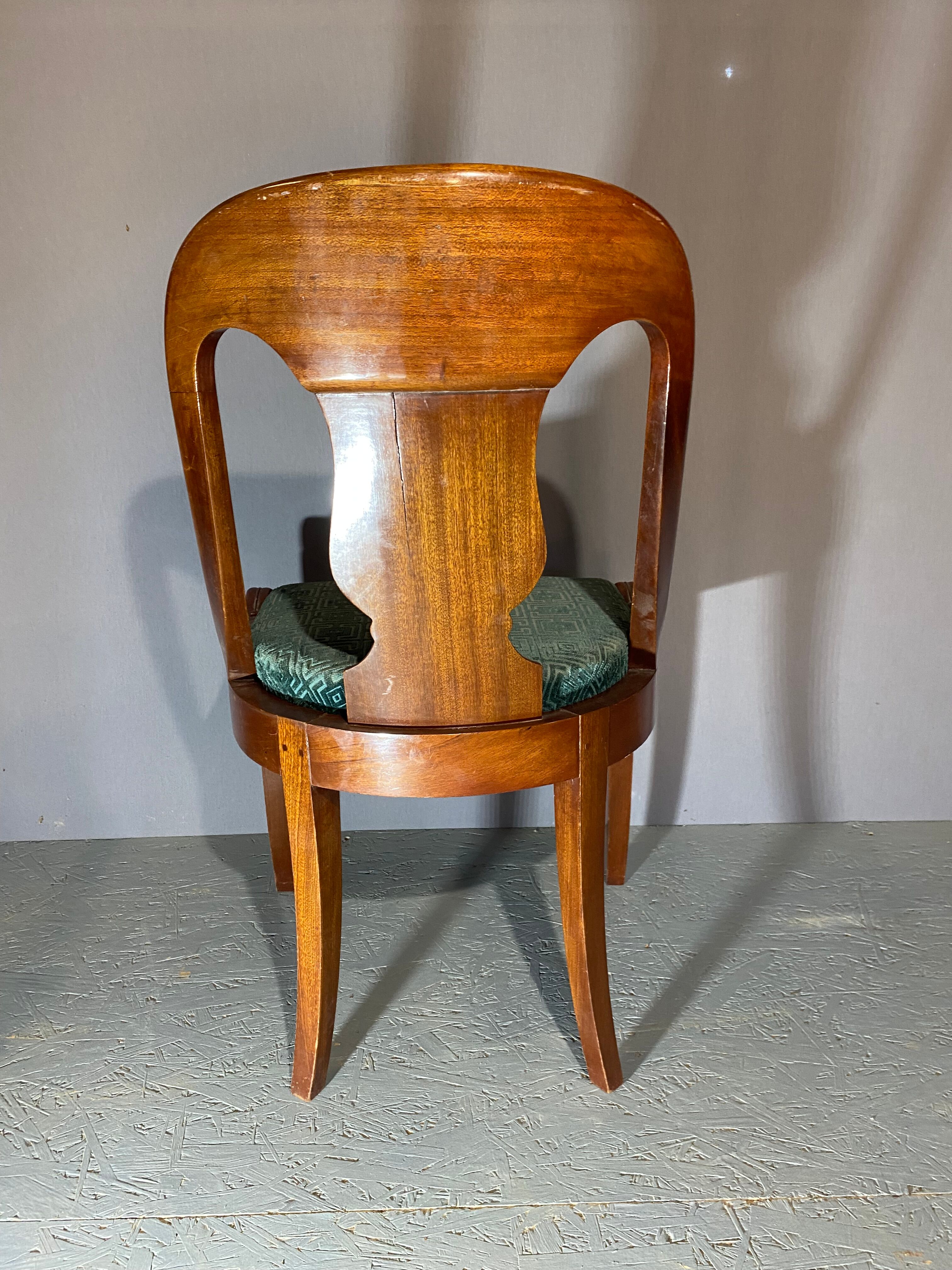 Pair of empire style gondola chair