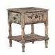 Bedside plant rest with shelf and drawer old teak original piece from India