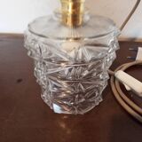 Vintage molded glass portable lamp