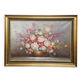 Huile sur toile signée Sanders – Bouquet de fleurs
