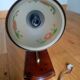 Wood brass glass sconce